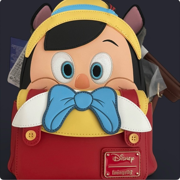 Loungefly Pinocchio Kids Mini Backpack in Red Yellow & Blue